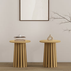 Layla End Table in Natural Oak (set of 2) - Ornate Home