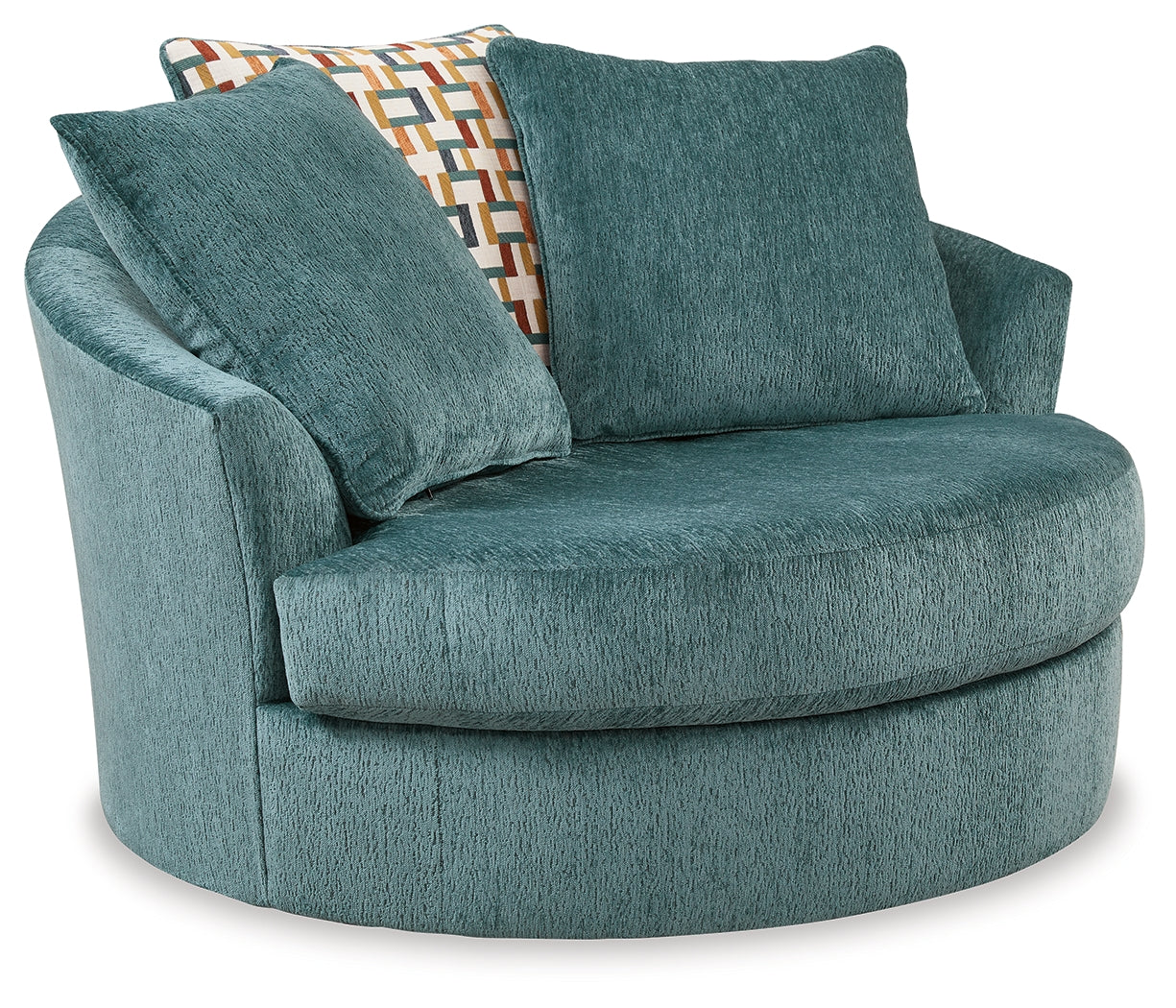 Laylabrook Teal Oversized Swivel Accent Chair (Online Special Price) - Ornate Home