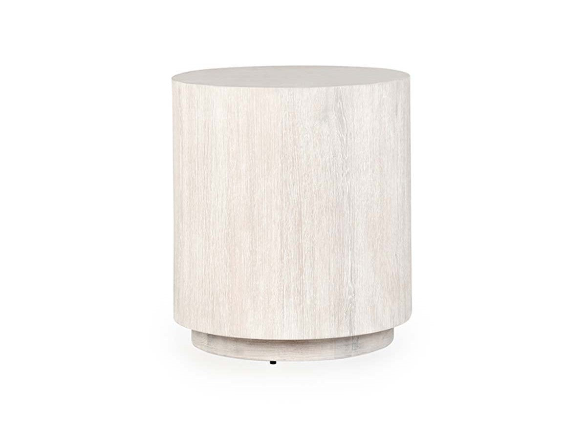 Layne Whitewash Round End Table - Ornate Home