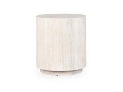 Layne Whitewash Round End Table - Ornate Home