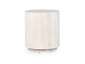 Layne Whitewash Round End Table - Ornate Home