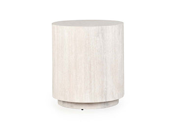 Layne Whitewash Round End Table - Ornate Home
