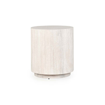 Layne Whitewash Round End Table - Ornate Home