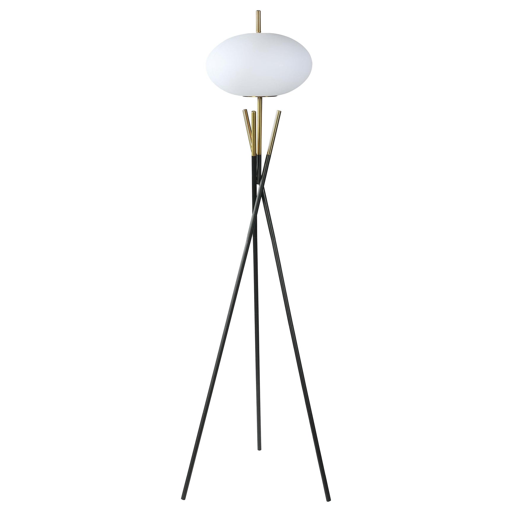 Layton Black White Orb Shade Tripod Floor Lamp - Ornate Home
