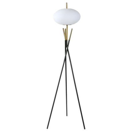 Layton Black White Orb Shade Tripod Floor Lamp - Ornate Home