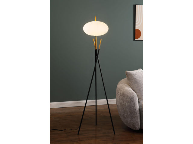 Layton Black White Orb Shade Tripod Floor Lamp - Ornate Home