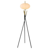 Layton Black White Orb Shade Tripod Floor Lamp - Ornate Home