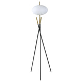 Layton Black White Orb Shade Tripod Floor Lamp - Ornate Home