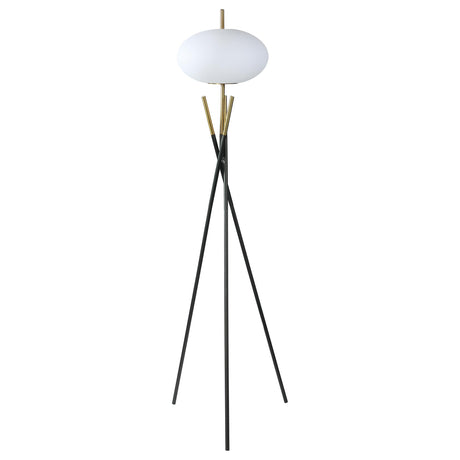 Layton Black White Orb Shade Tripod Floor Lamp - Ornate Home