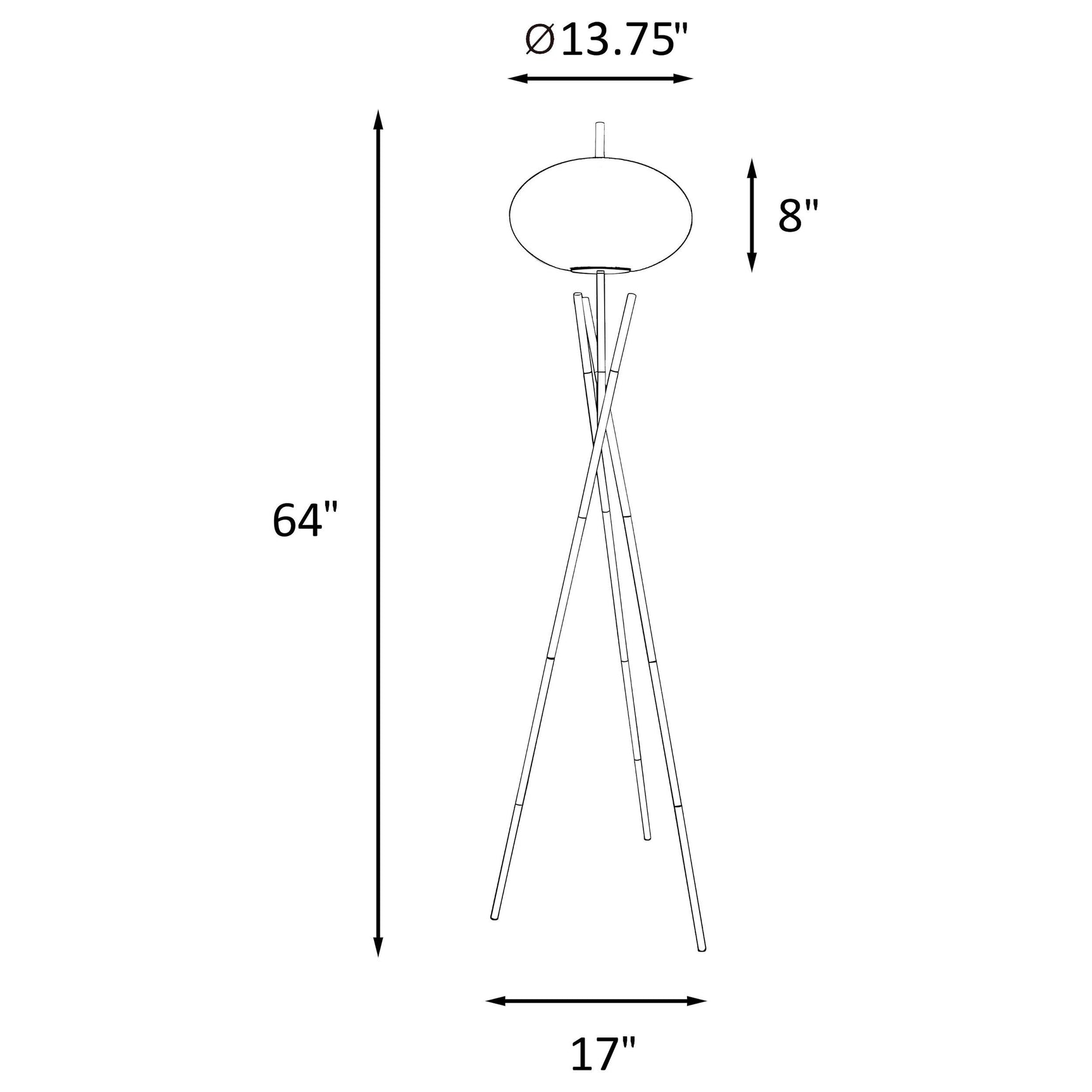 Layton Black White Orb Shade Tripod Floor Lamp - Ornate Home