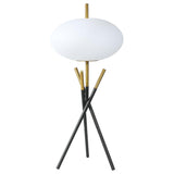 Layton Black White Orb Shade Tripod Table Lamp - Ornate Home