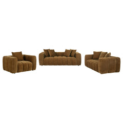 Lazaro Bronze Fabric Upholstered Wide Channel Sofa - Ornate Home