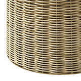 Lazaro Burnished Brass/Natural Round Rattan Side Table - Ornate Home