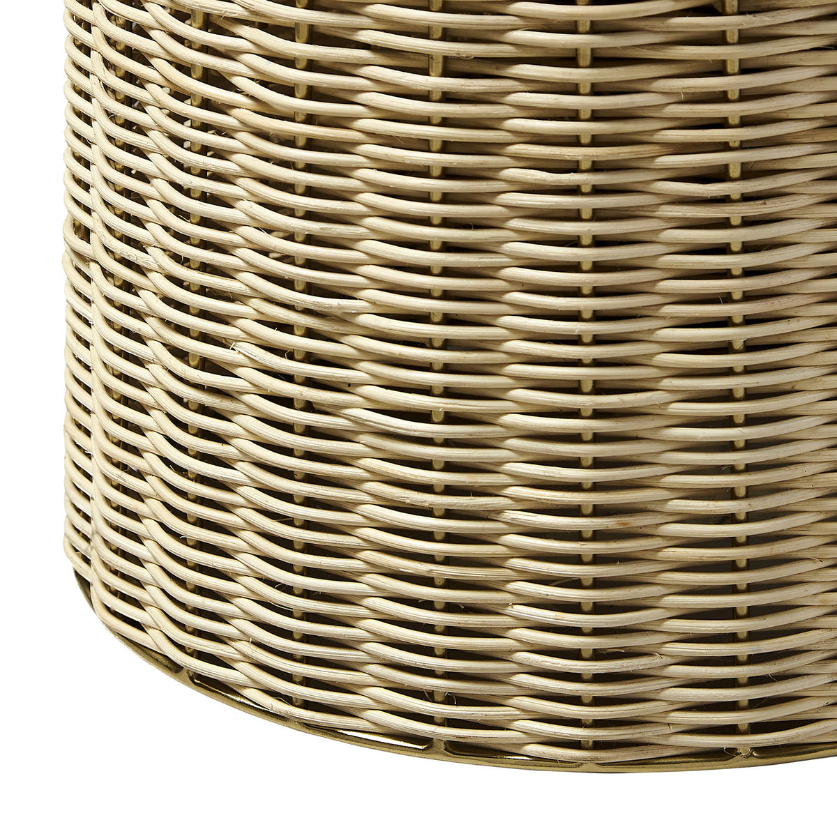 Lazaro Burnished Brass/Natural Round Rattan Side Table - Ornate Home