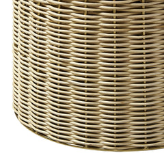 Lazaro Burnished Brass/Natural Round Rattan Side Table - Ornate Home