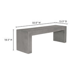 Lazarus Dark Grey Outdoor Bench - Ornate Home