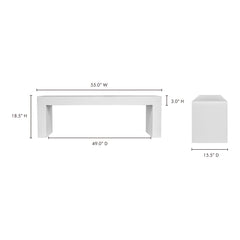 Lazarus White Outdoor Bench - Ornate Home