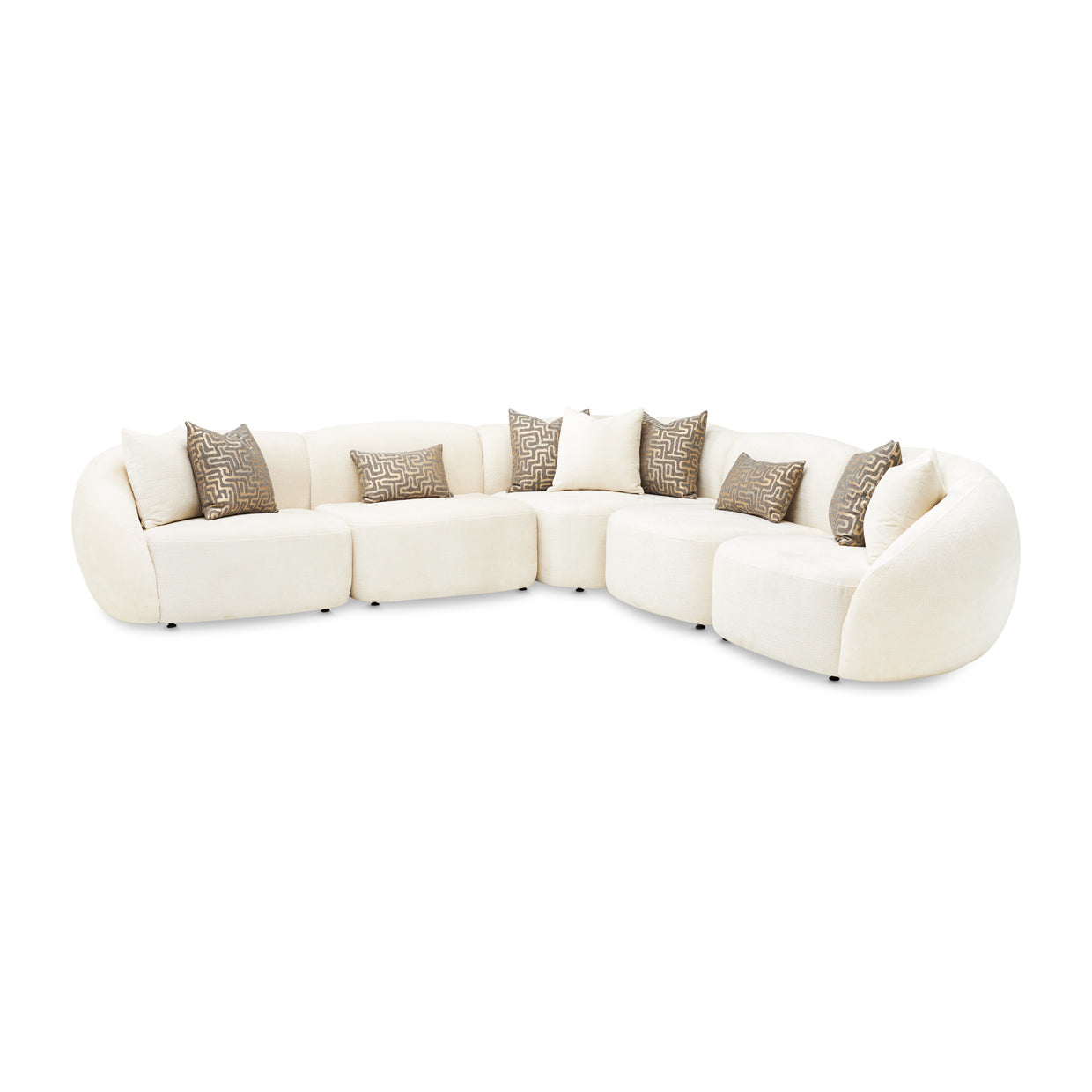 Le Montreaux Cloud White/Gardenia 5-Piece Modular Sectional - Ornate Home
