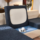 Leaf Pattern Jacquard Fabric Stretchable Cushion Cover, Non-Slip Furniture Protector for Kids, L Shaped Couch Covers - Ornate Home