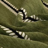 Leaf Stripe Sofa Cover with Black Sheer Skirt, Boho Soft Couch Slipcover for Pets - Ornate Home