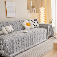Leaf Universal Furniture Protector Chenille Couch Cover, Large Couch Cover Blanket for Couch Sofa - Ornate Home