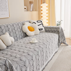 Leaf Universal Furniture Protector Chenille Couch Cover, Large Couch Cover Blanket for Couch Sofa - Ornate Home