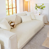 Leaf Vein Textured Cotton Quilted Sofa Slipcover, Non-Slip Modular Couch Covers - Ornate Home