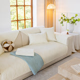Leaf Vein Textured Cotton Quilted Sofa Slipcover, Non-Slip Modular Couch Covers - Ornate Home