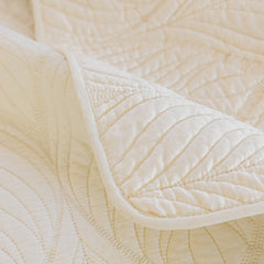 Leaf Vein Textured Cotton Quilted Sofa Slipcover, Non-Slip Modular Couch Covers - Ornate Home
