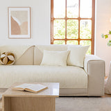 Leaf Vein Textured Cotton Quilted Sofa Slipcover, Non-Slip Modular Couch Covers - Ornate Home