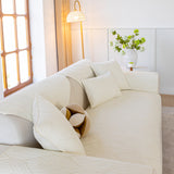 Leaf Vein Textured Cotton Quilted Sofa Slipcover, Non-Slip Modular Couch Covers - Ornate Home