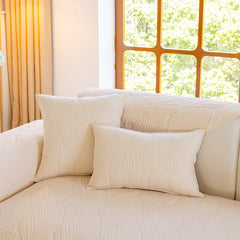 Leaf Vein Textured Cotton Quilted Sofa Slipcover, Non-Slip Modular Couch Covers - Ornate Home