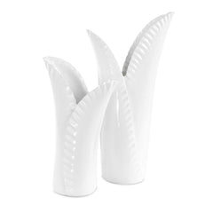 Leafscape White Vases (Set of 2) - Ornate Home