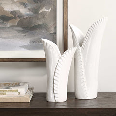 Leafscape White Vases (Set of 2) - Ornate Home