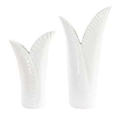 Leafscape White Vases (Set of 2) - Ornate Home