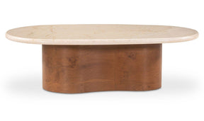 Leah Botticino Marble Coffee Table - Ornate Home