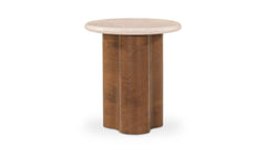 Leah Botticino Marble Side Table - Ornate Home