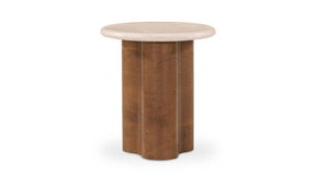 Leah Botticino Marble Side Table - Ornate Home