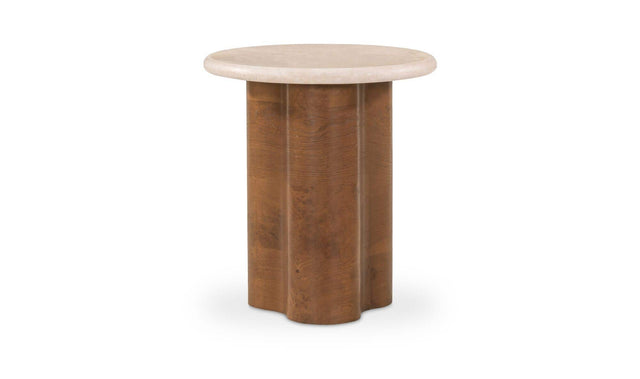 Leah Botticino Marble Side Table - Ornate Home