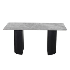 Leander Black Dining Table W/Ceramic Top - Ornate Home