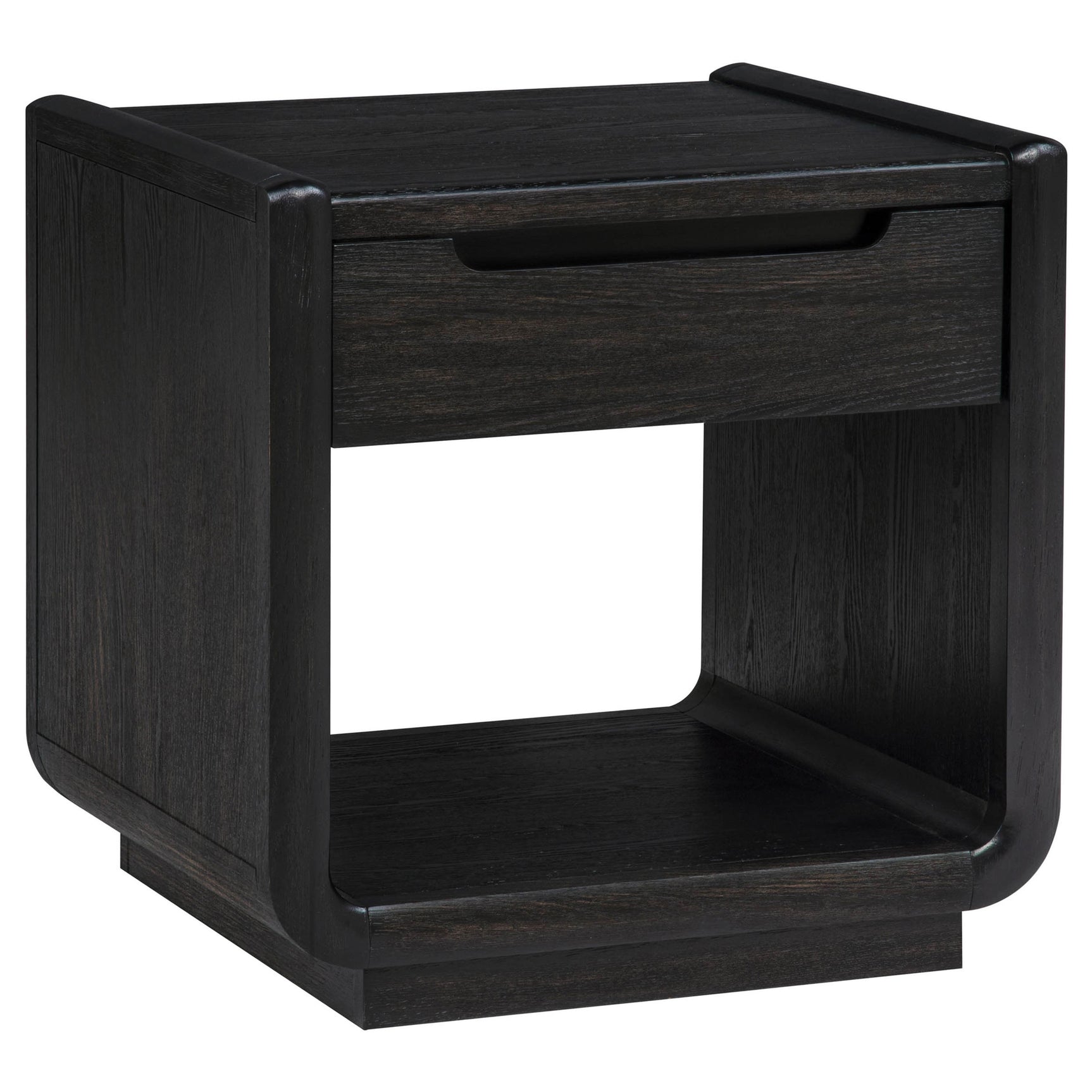 Leandro Burnished Black 1-drawer Wood Occasional Side End Table - Ornate Home