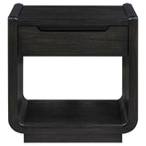 Leandro Burnished Black 1-drawer Wood Occasional Side End Table - Ornate Home