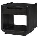 Leandro Burnished Black 1-drawer Wood Occasional Side End Table - Ornate Home