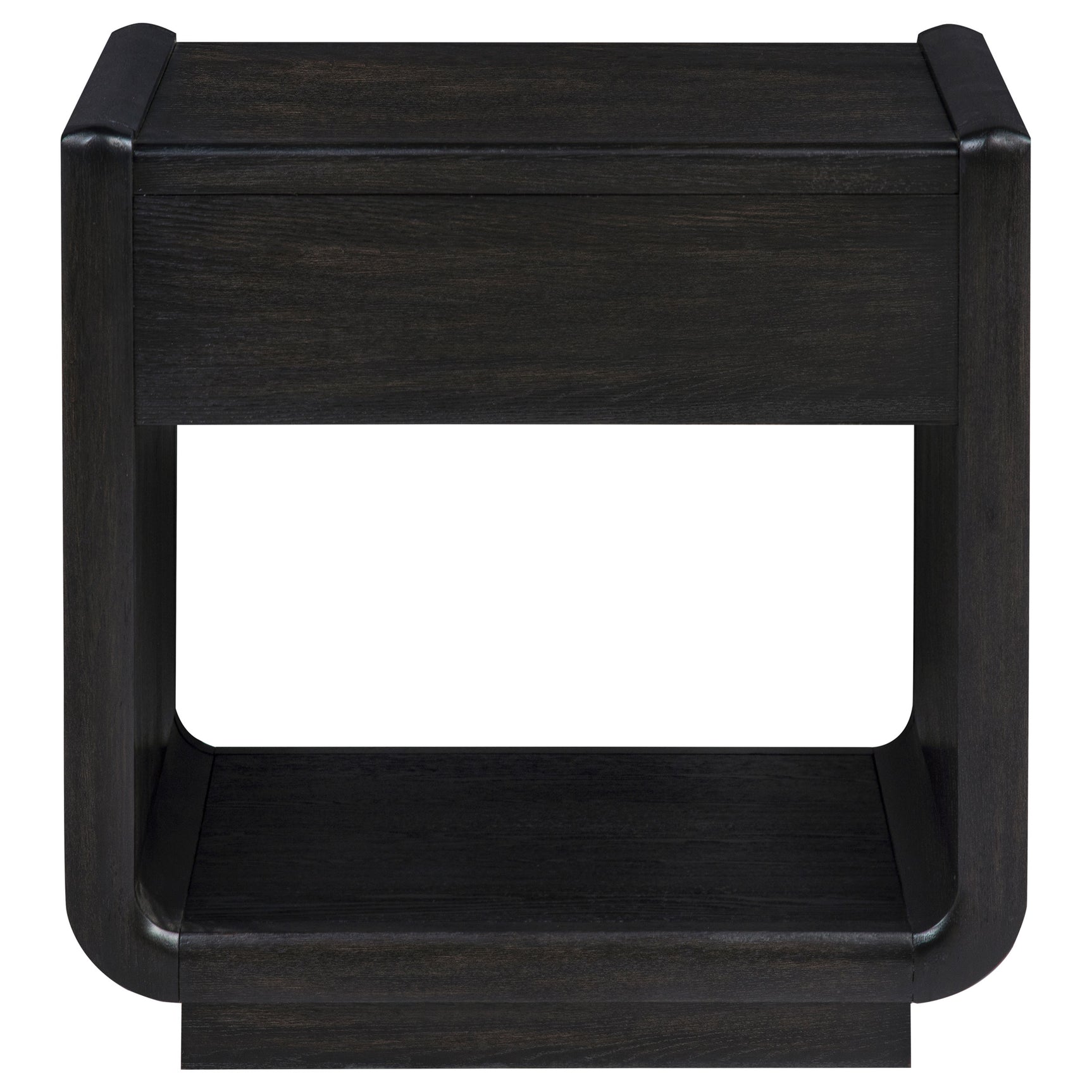 Leandro Burnished Black 1-drawer Wood Occasional Side End Table - Ornate Home