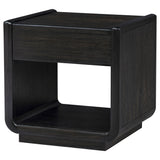 Leandro Burnished Black 1-drawer Wood Occasional Side End Table - Ornate Home