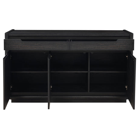 Leandro Burnished Black 2-drawer Dining Sideboard Server - Ornate Home