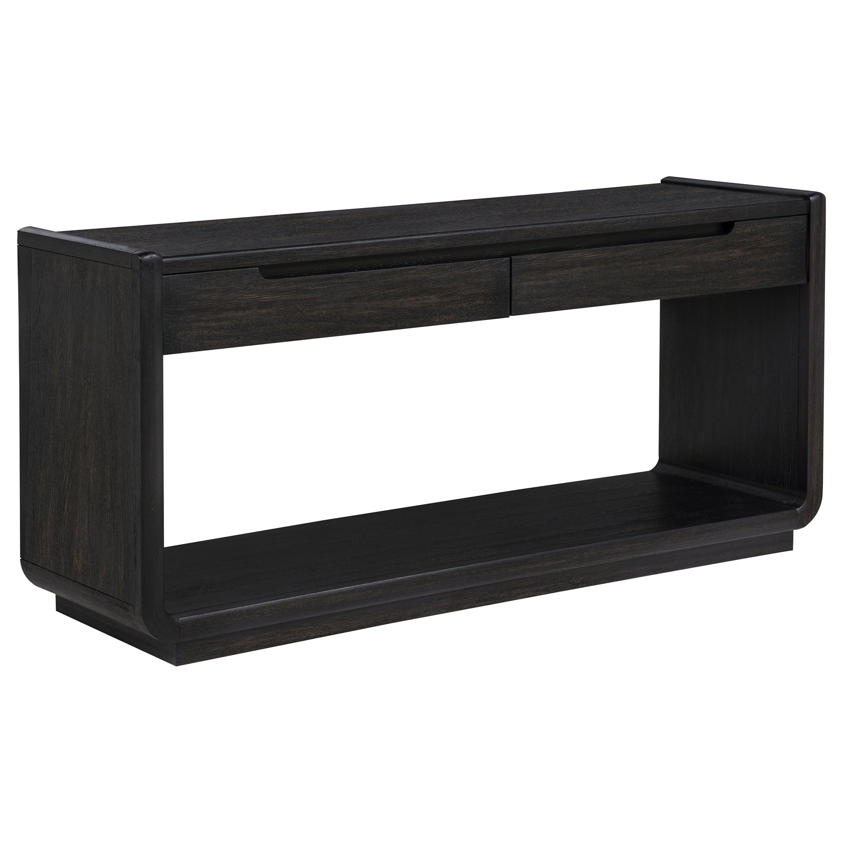 Leandro Burnished Black 2-drawer Entryway Sofa Console Table - Ornate Home