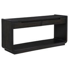 Leandro Burnished Black 2-drawer Entryway Sofa Console Table - Ornate Home