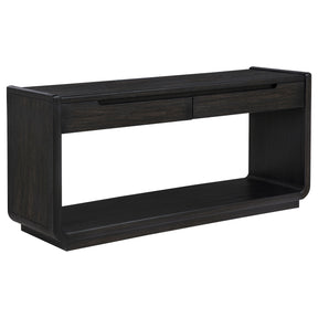 Leandro Burnished Black 2-drawer Entryway Sofa Console Table - Ornate Home