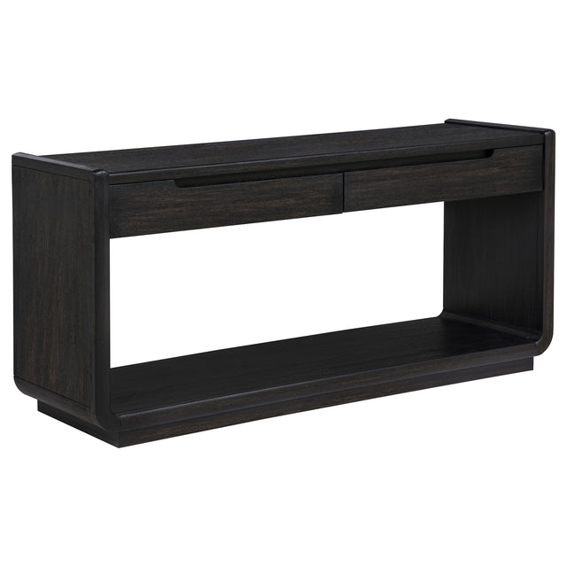 Leandro Burnished Black 2-drawer Entryway Sofa Console Table - Ornate Home
